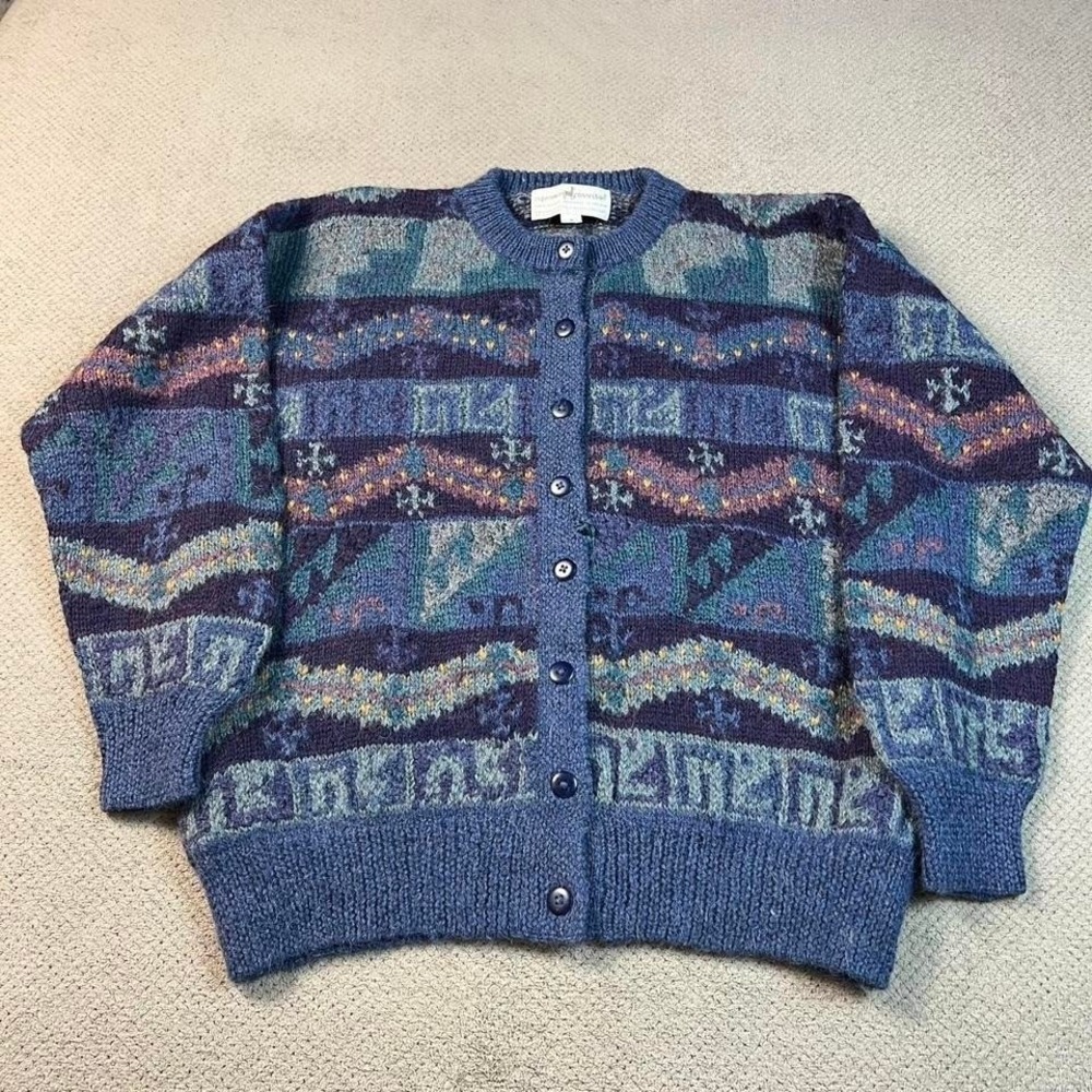Vintage‎ 1990s 'ugly' alpaca wool knit sweater The Peruvian connection Large